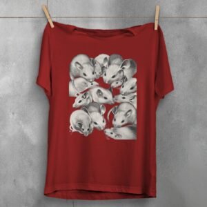 creepy cute group charming rats king weird graphic t-shirt design, variation 4