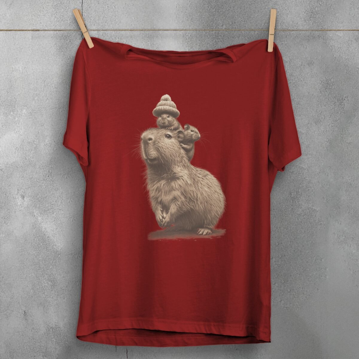 enchanting journey tiny hats cute rat t-shirt design, variation 4