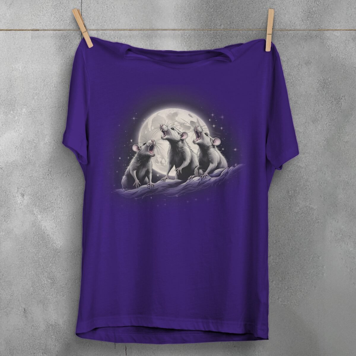 rat moon song nocturnal serenade soul t-shirt design, variation 5