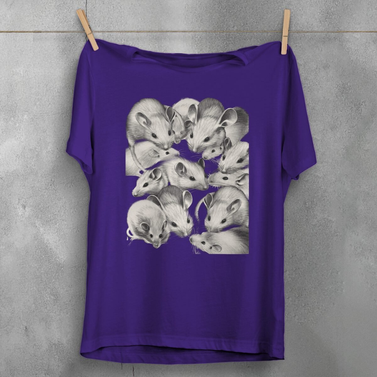 creepy cute group charming rats king weird graphic t-shirt design, variation 5