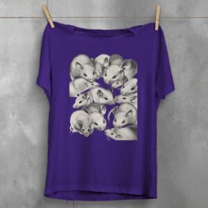 creepy cute group charming rats king weird graphic t-shirt design, variation 5