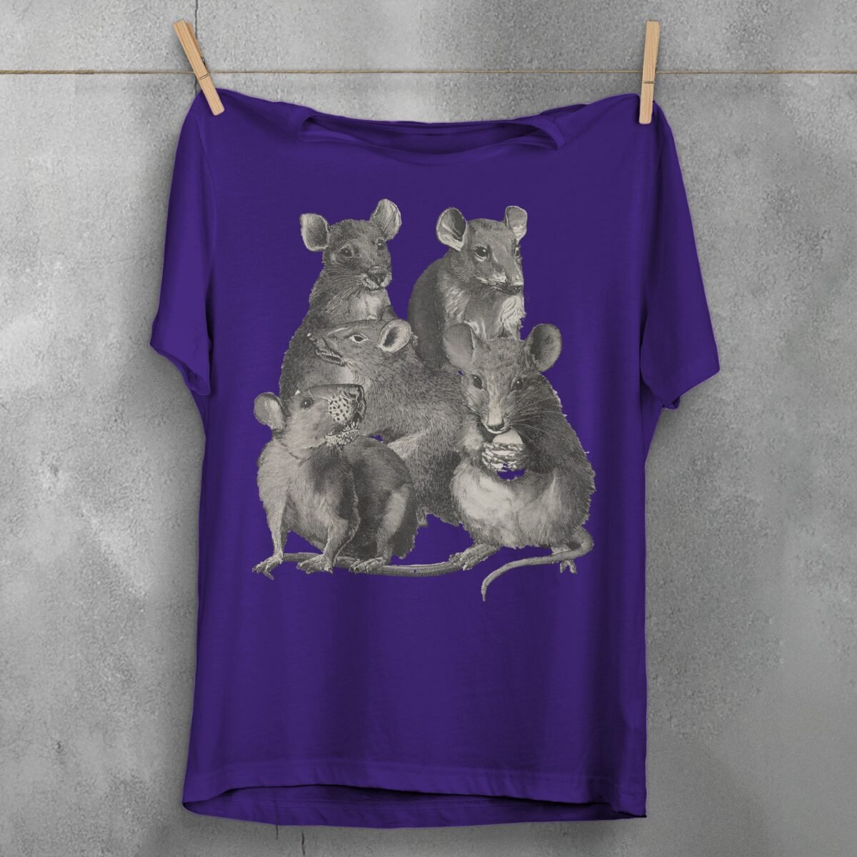 curious rat collective pastel creepy cute t-shirt design, variation 5