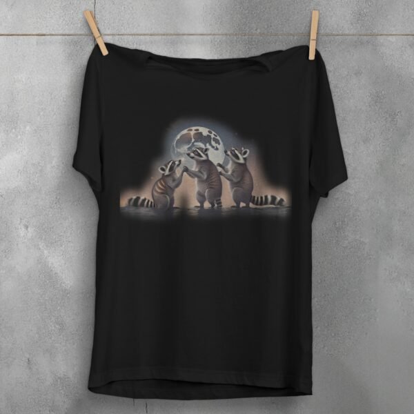 mystic raccoon moonlight animal art wiccan occult pagan t-shirt design, variation 1