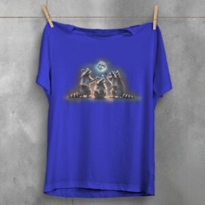 raccoons moon animals sacred night cute t-shirt design design, variation 3
