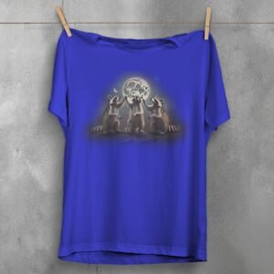 three raccoons singing moonlight animal t-shirt design, variation 3