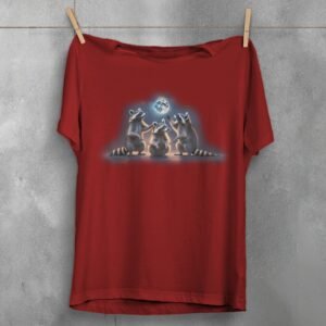 raccoons moon animals sacred night cute t-shirt design design, variation 4