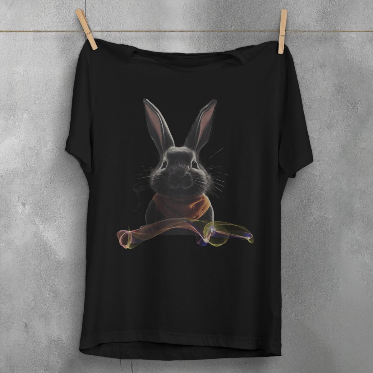 mysterious rabbit abstract design lovely cute animal t-shirt design, variation 1