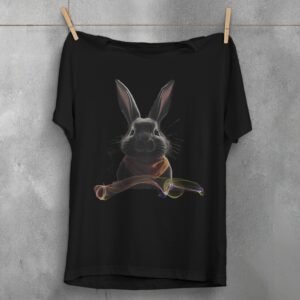 mysterious rabbit abstract design lovely cute animal t-shirt design, variation 1