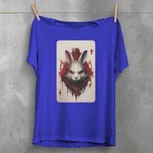 alice wonderland white rabbit playing card symbolism gothic t-shirt design, variation 3