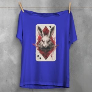 alice wonderland white rabbit card mystical gothic design t-shirt design, variation 3