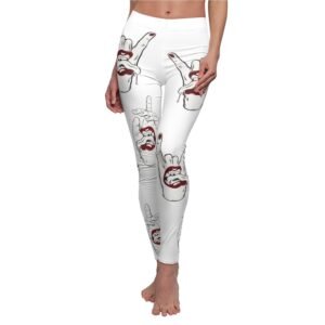 Unholy devil horns gestures dark gothic style statement art leggings - 5