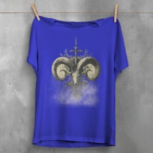 viking ram skull ancient cross gothic symbolism perfect t-shirt design, variation 3