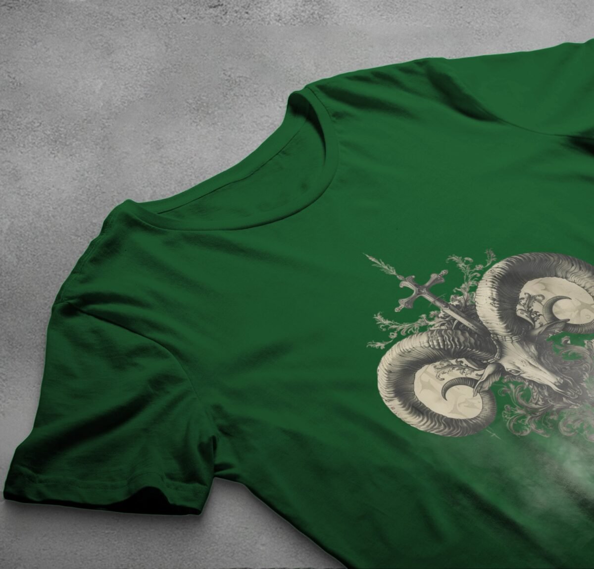 viking ram skull ancient cross gothic symbolism perfect t-shirt design, variation 6