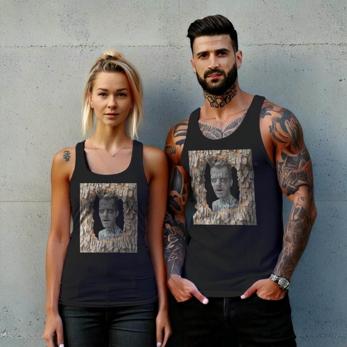 viking soul woods emerging fantasy art tank top design, variation 7