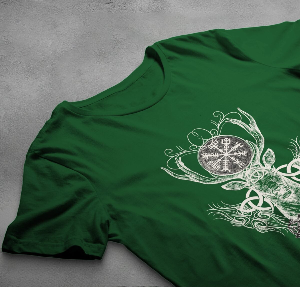 viking vegvisir deer elegance mystic symbol poetic artwork present t-shirt design, variation 6