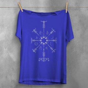 viking vegvisir moon phases symbols powerful mystical witchy t-shirt design, variation 3
