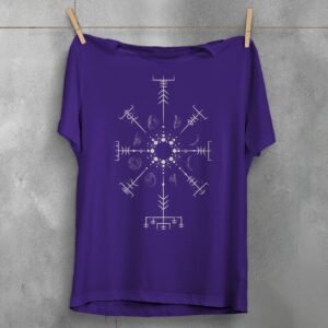 viking vegvisir moon phases symbols powerful mystical witchy t-shirt design, variation 5