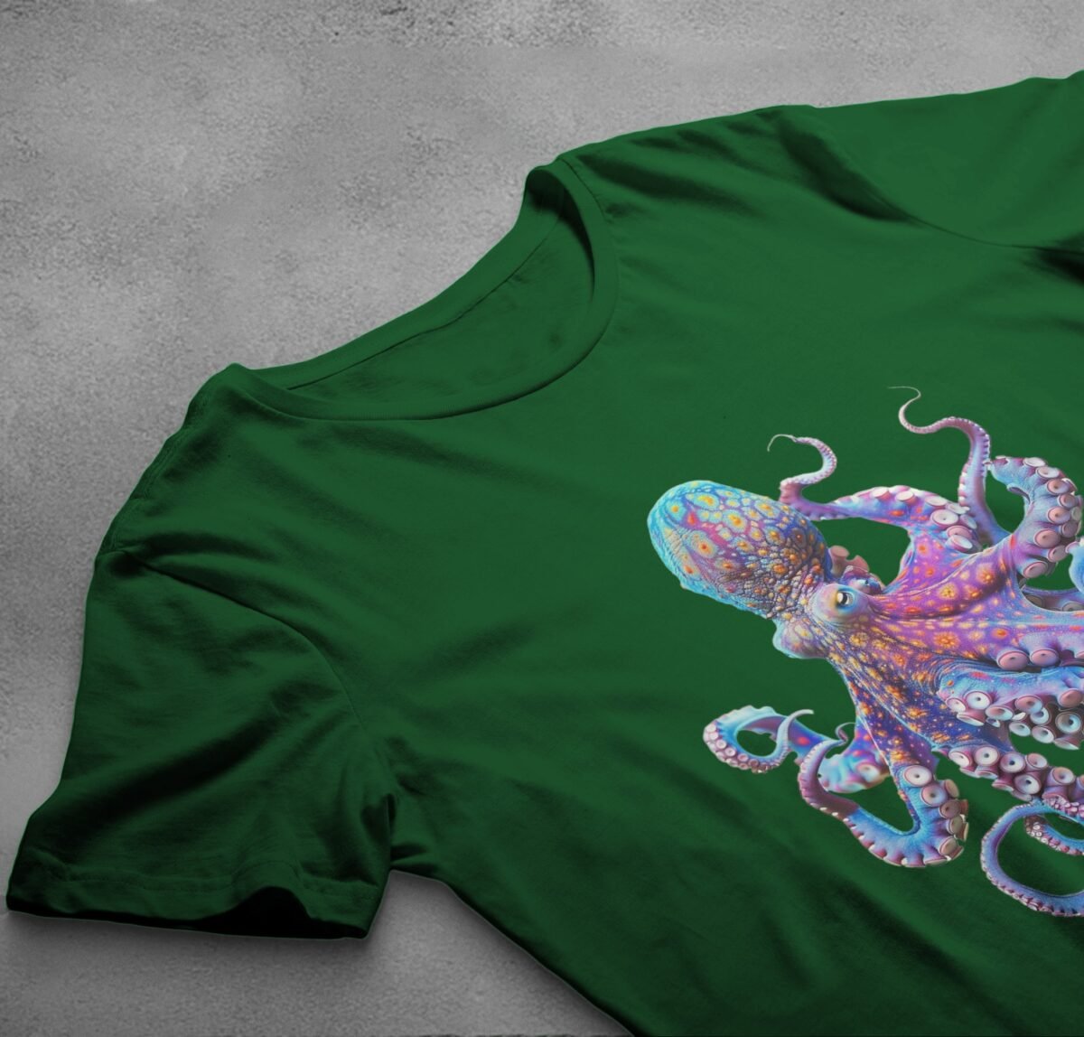 vivid octopus majestic sea creature ocean depths animal t-shirt design, variation 6
