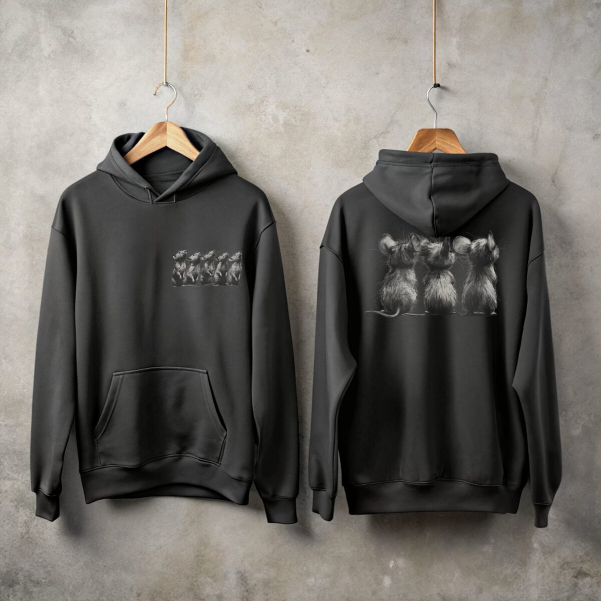 Whispers of Curiosity The Cute Rats Rodent Brotherhood Dark Hoodie - 1