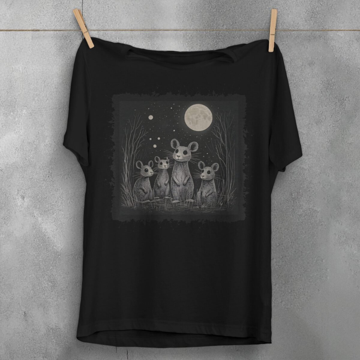 whispers moon rats night gathering t-shirt design, variation 1