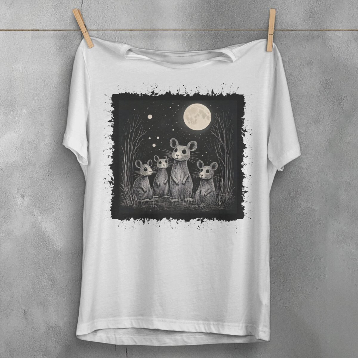 whispers moon rats night gathering t-shirt design, variation 2
