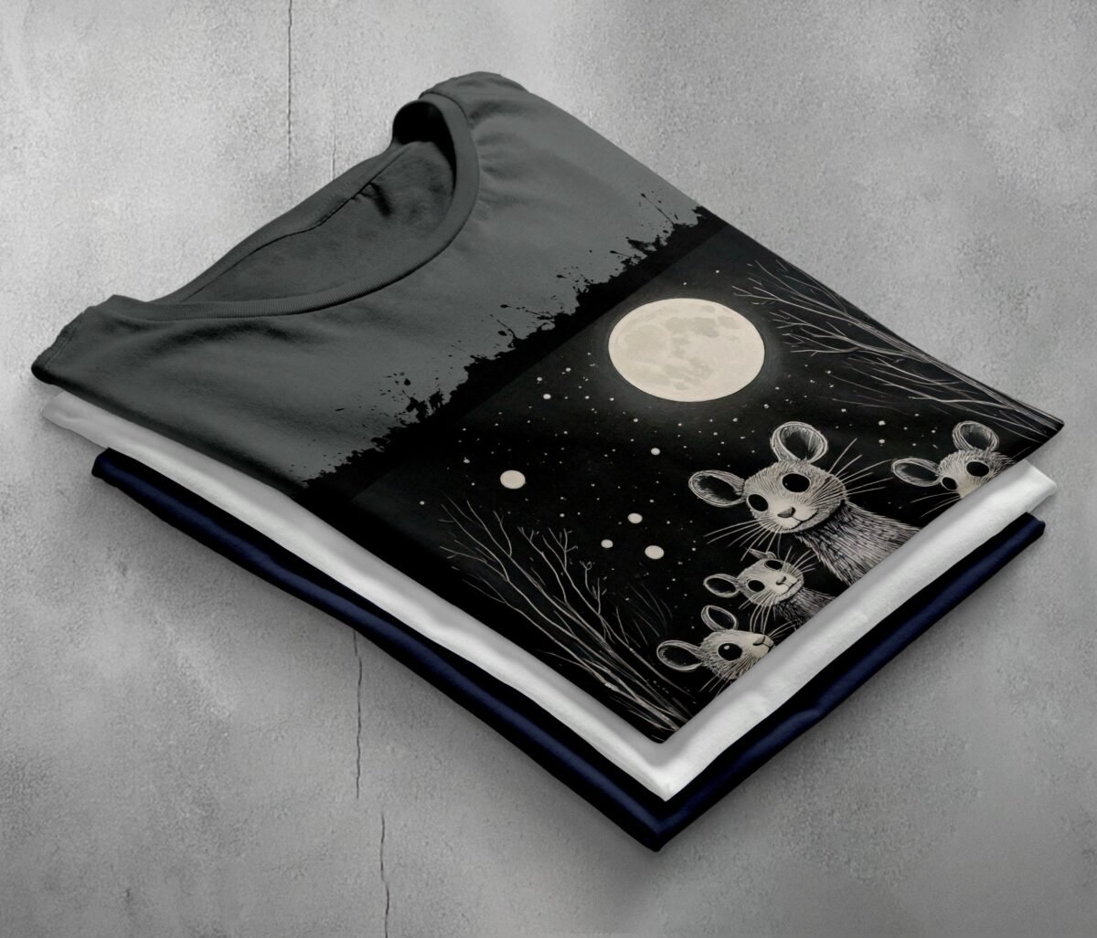whispers moon rats night gathering t-shirt design, variation 7
