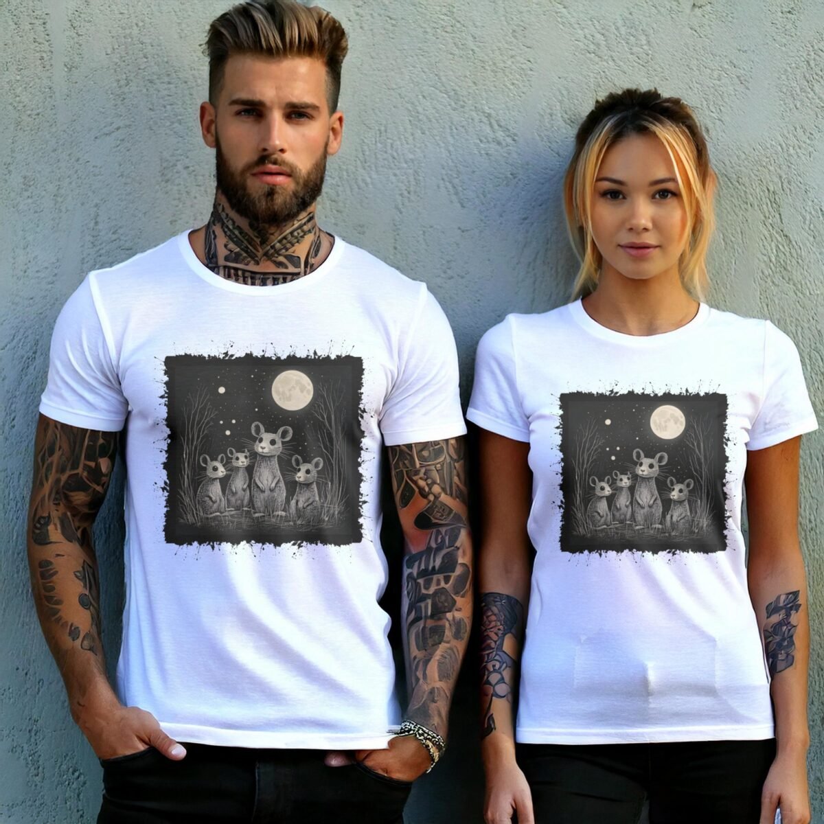 whispers moon rats night gathering t-shirt design, variation 9