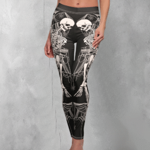 Whispers skeletons dark romance between death a haunting elegant leggings - 1