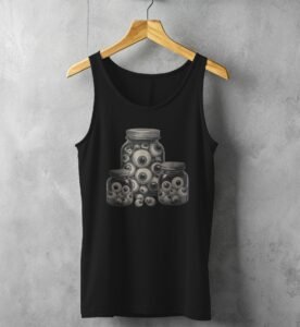 witch curiosities jar eyeballs gothic creepy aesthetic t-shirt design, variation 1