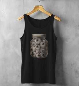 witch eye preserve jar creepy see you always t-shirt design, variation 1