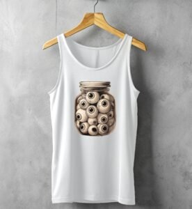 witch eye preserve jar creepy see you always t-shirt design, variation 4