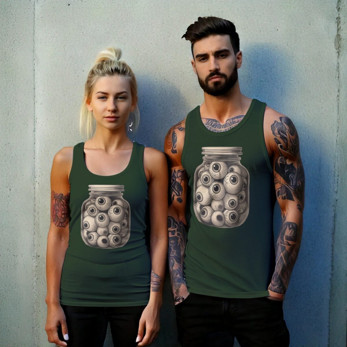 witch eye preserve jar creepy see you always t-shirt design, variation 6