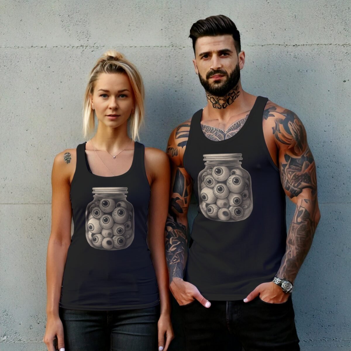 witch eye preserve jar creepy see you always t-shirt design, variation 7