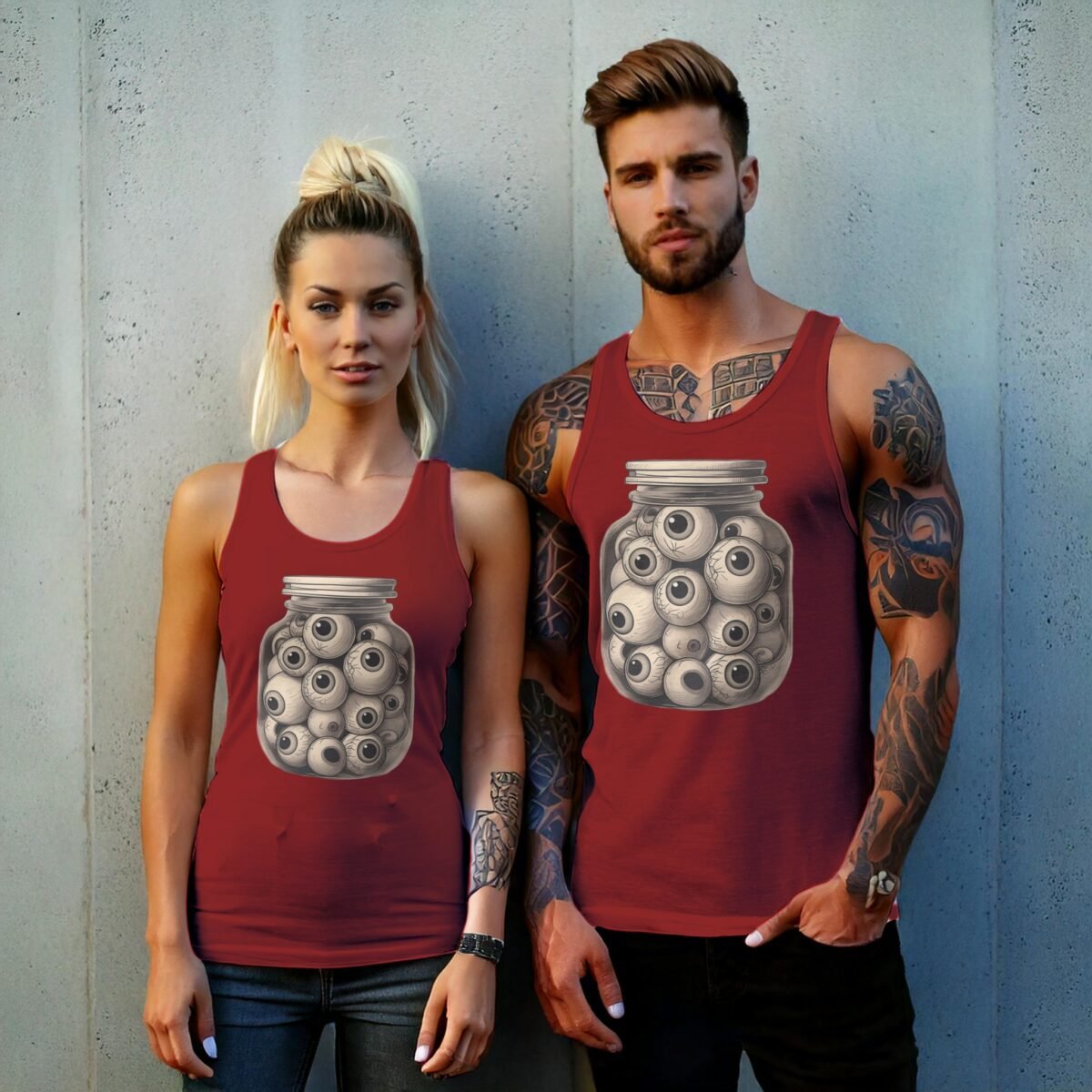 witch eye preserve jar creepy see you always t-shirt design, variation 8