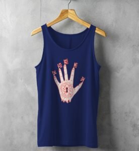 witch hand holds ancient mysteries unlock destiny sacred key t-shirt design, variation 2