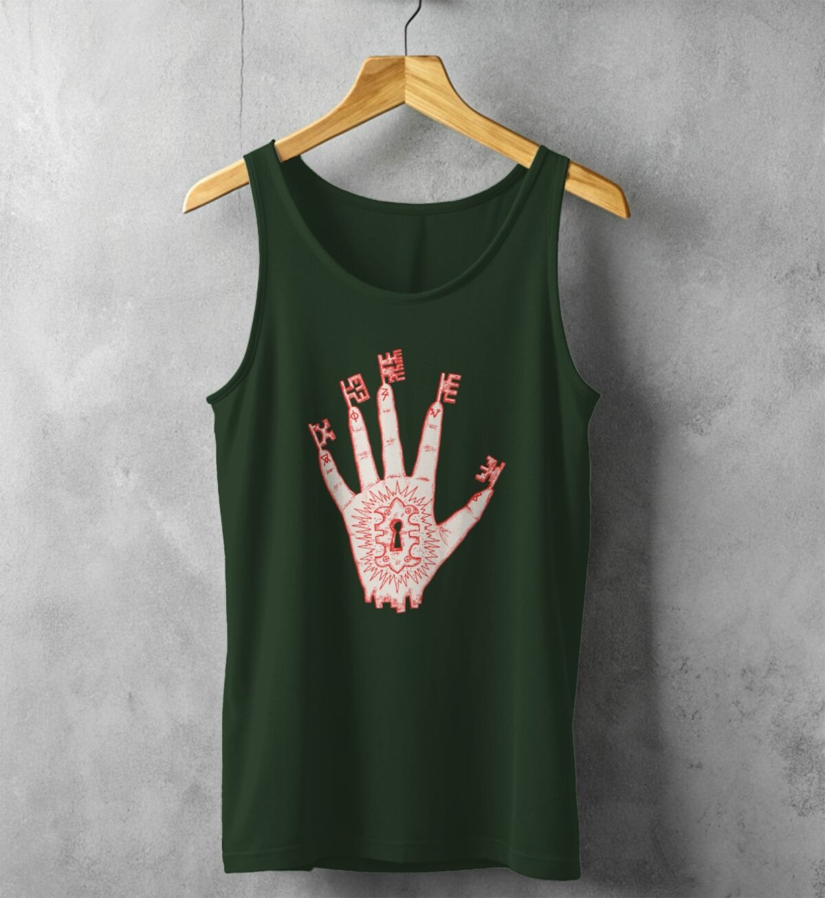 witch hand holds ancient mysteries unlock destiny sacred key t-shirt design, variation 5