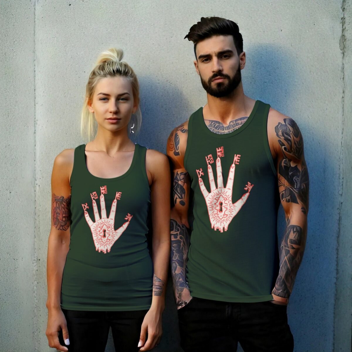 witch hand holds ancient mysteries unlock destiny sacred key t-shirt design, variation 6