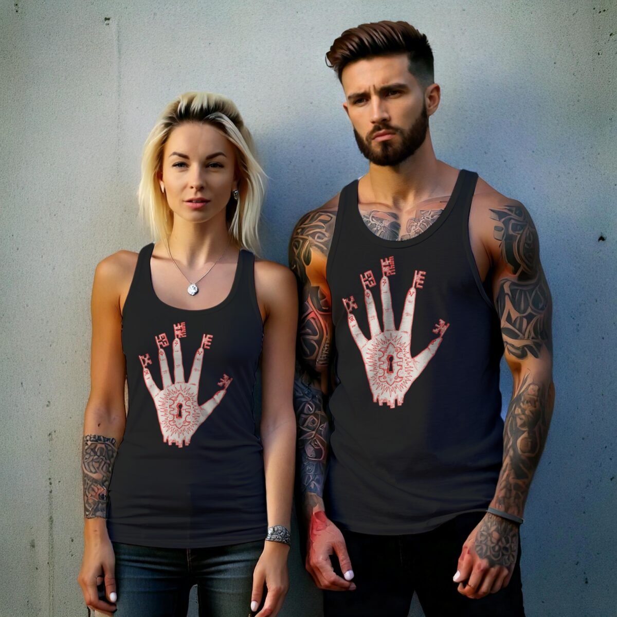 witch hand holds ancient mysteries unlock destiny sacred key t-shirt design, variation 9