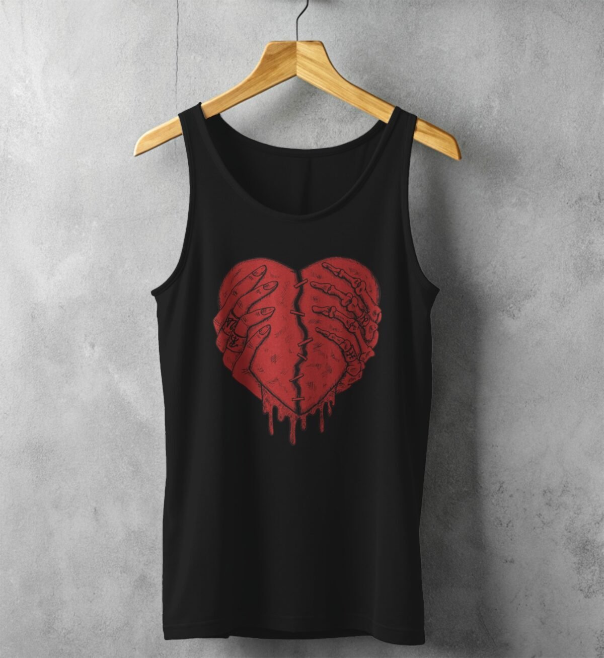 witch rebuilt heart skeleton human hands love remains t-shirt design, variation 1