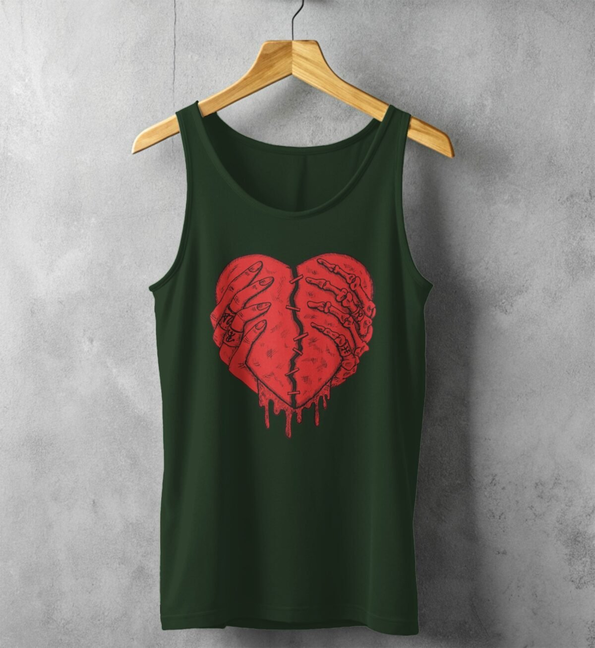 witch rebuilt heart skeleton human hands love remains t-shirt design, variation 5
