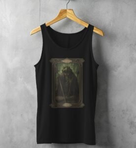wizard frog tarot card reading witchcore tank top design, variation 1