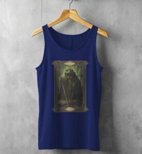 wizard frog tarot card reading witchcore tank top design, variation 2