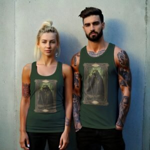 wizard frog tarot card reading witchcore tank top design, variation 6