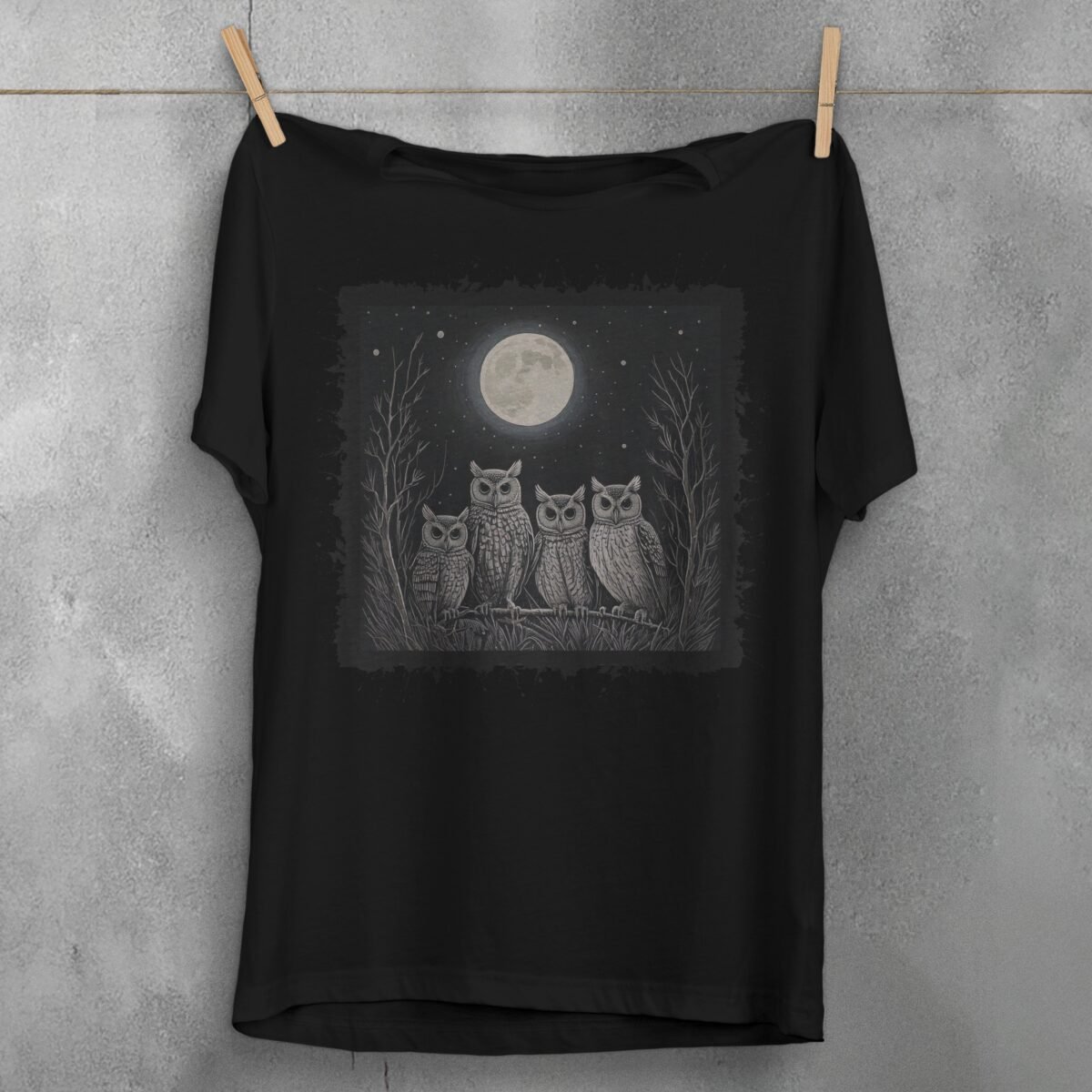 wolves howl moon darkness animal t-shirt design, variation 1
