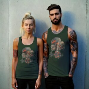 woman witch forest flower landscape mind peaceful aesthetic t-shirt design, variation 6